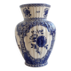 Vintage faience large vase - Blue and white Delft style - Floral decoration