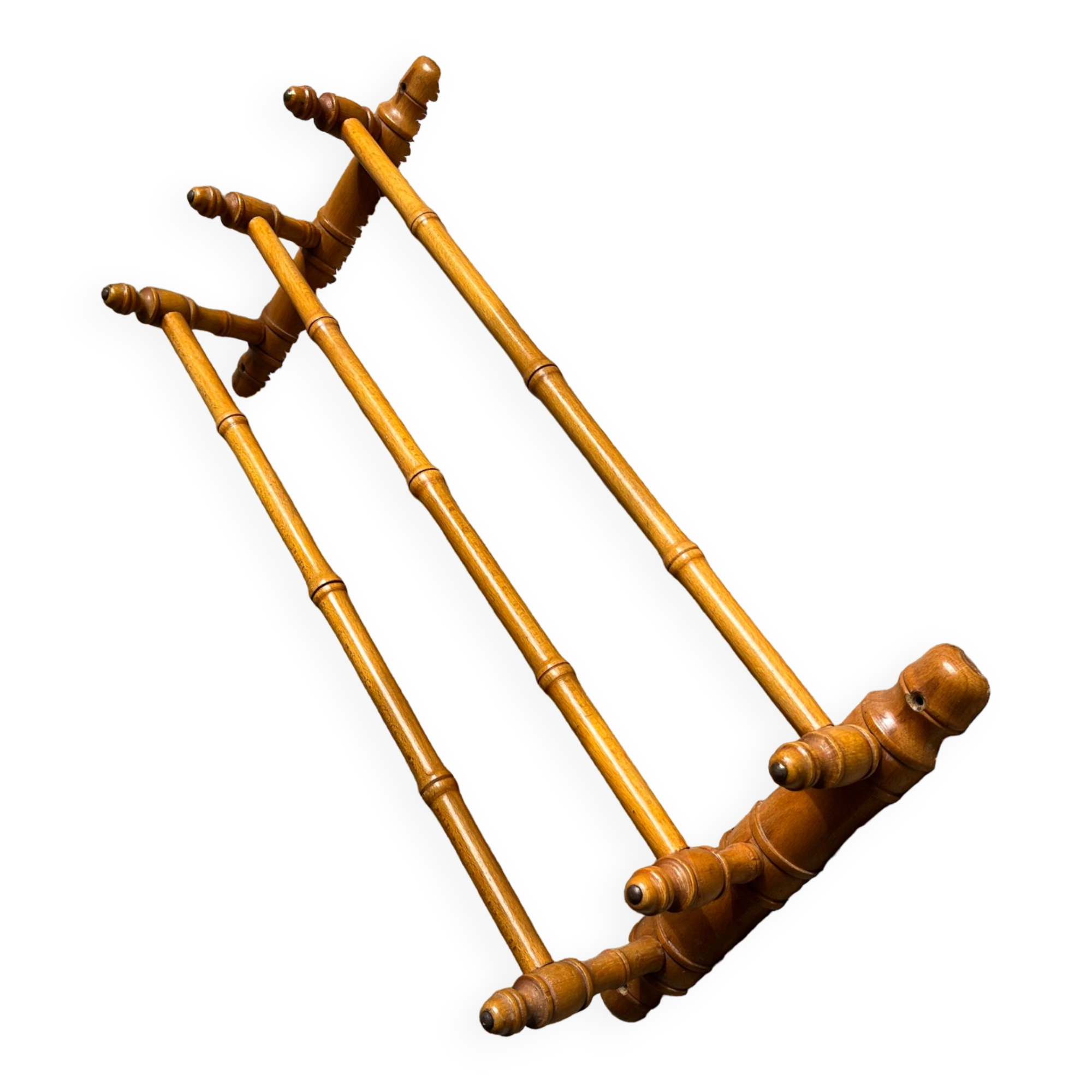 Old wooden towel rack 3 arms