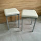 Pair of vintage 1980 chrome stools with white faux leather in very good condition.