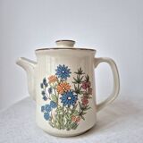 '70s Flower Stoneware Coffee Pot - Vintage