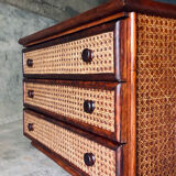 Vintage rattan chest of drawers "Maison Maugrion" R.Bobois
