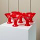 Six Red Glass Joy by Leonardo Drinking Glasses - Postmodern Memphis Style, 1980s Italian Vintage Glassware