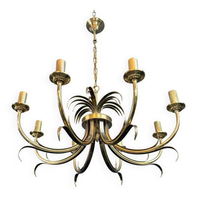 Lustre ananas en métal brossé et métal doré