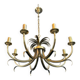 Lustre ananas en métal brossé et métal doré