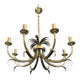 Brushed metal and gold metal pineapple chandelier