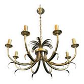 Brushed metal and gold metal pineapple chandelier