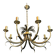 Brushed metal and gold metal pineapple chandelier