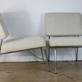 Pair of 60s heaters, steel and wool, France