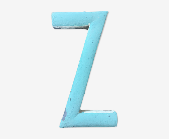 Lettre d'enseigne vintage céladon Z