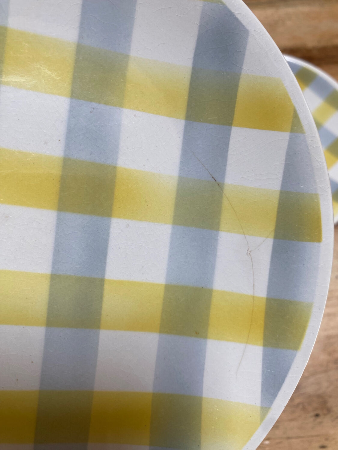 Vichy tile dessert plates