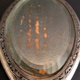 Silver beveled hand mirror