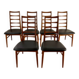 Set of 6 Scandinavian Teak Chairs by Niels Koefoeds, 1960s