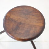 Vintage adjustable industrial stool with patina, 1950s