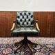 Chaise de bureau classique chesterfield president chair verte