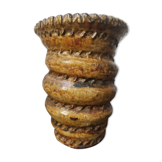 Sandstone vase from the La Borne workshops from 1946 signed
