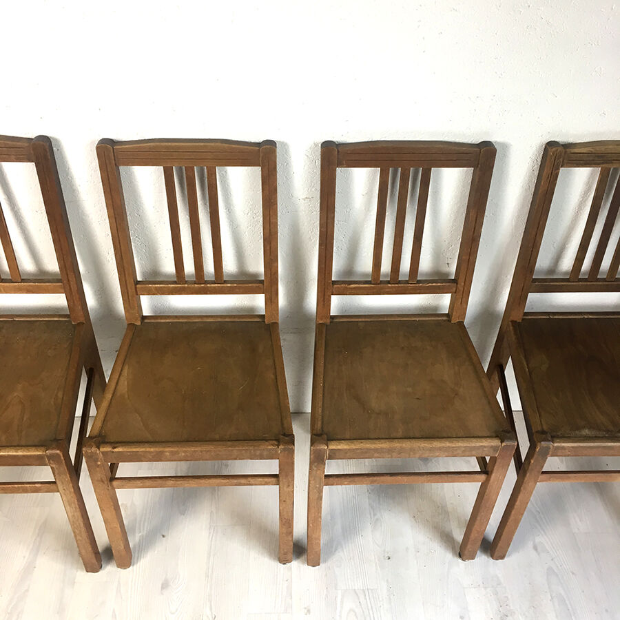 Set of 4 chairs "ELF Indislocables" vintage 50's