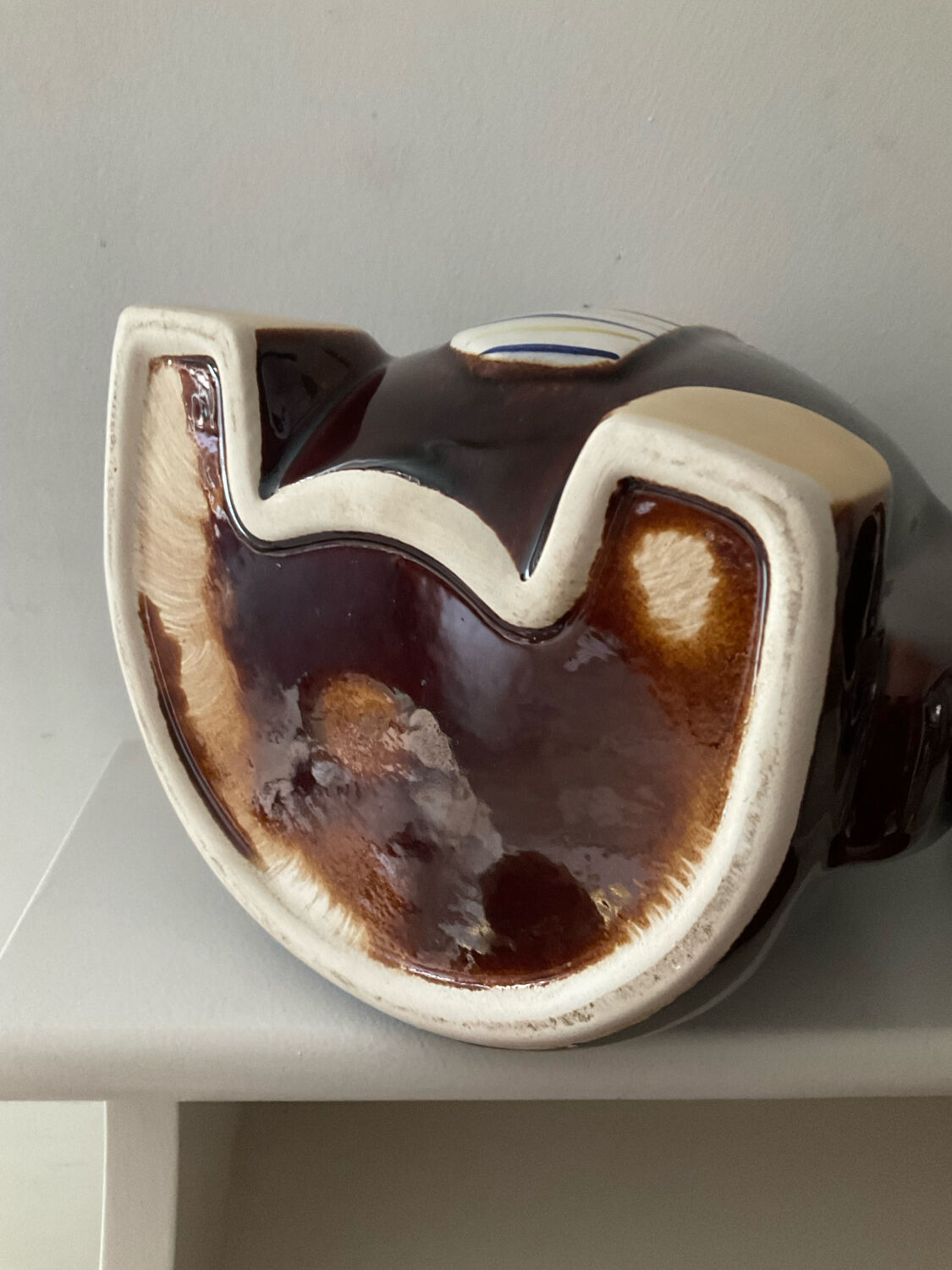 Vintage ceramic glazed bear biscuit jar