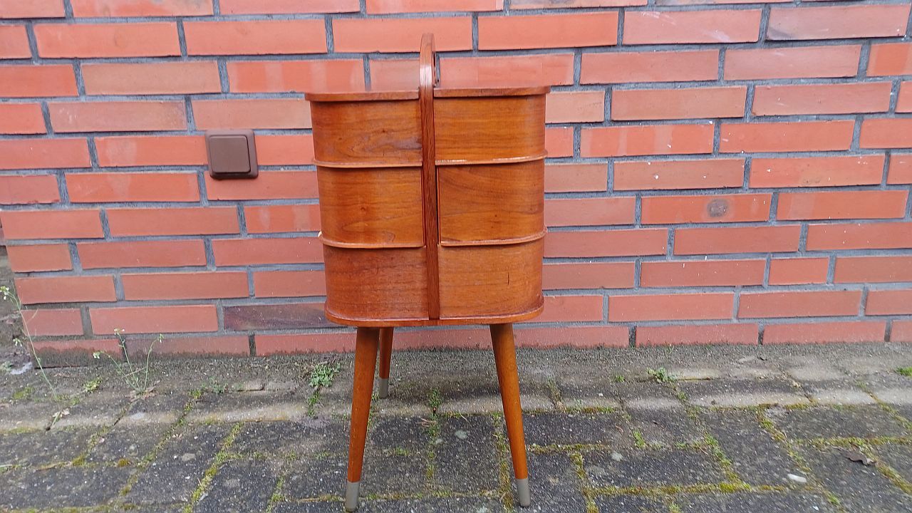 Mid Century Sewing Box With . Asystent Teak 1960/70s