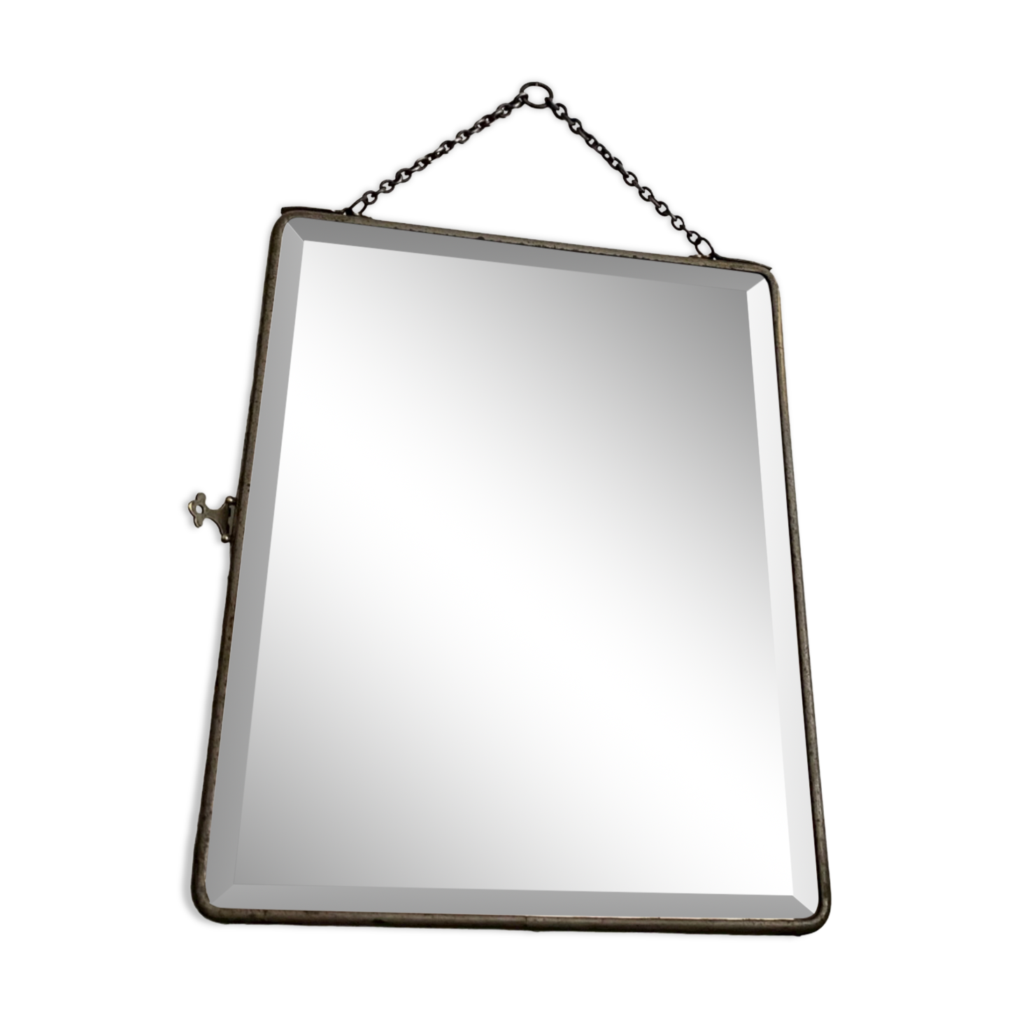Barber mirror with chain 33 x 28 cm