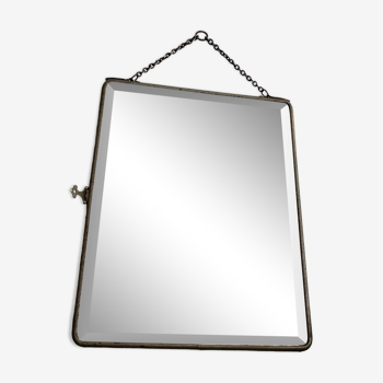 Barber mirror with chain 33 x 28 cm