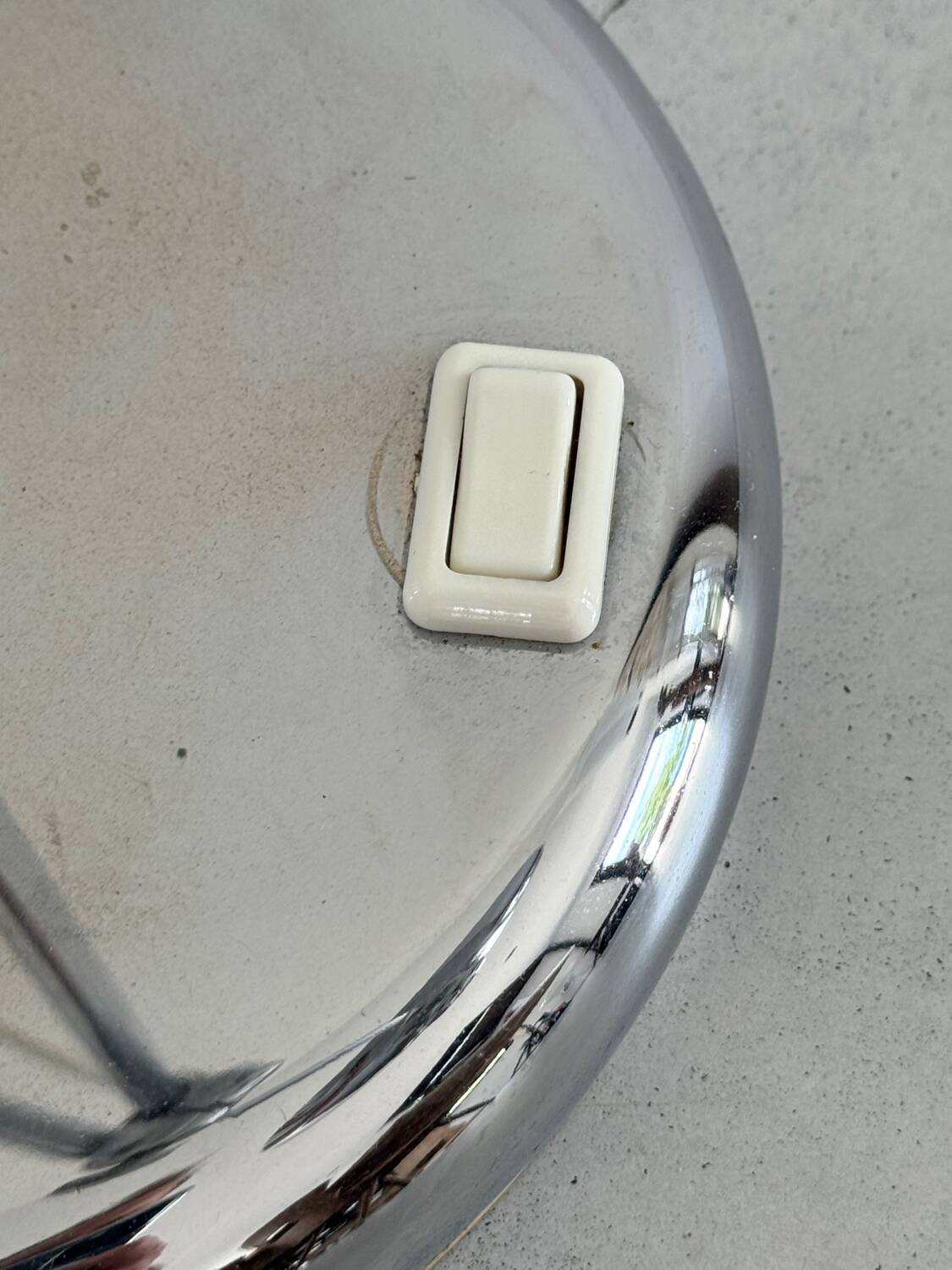 Pendulum lamp, space age design André Lavigne, Aluminor edition, France 1960