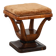 Art Deco Walnut Stool with Original Fabric, Italy 1920s