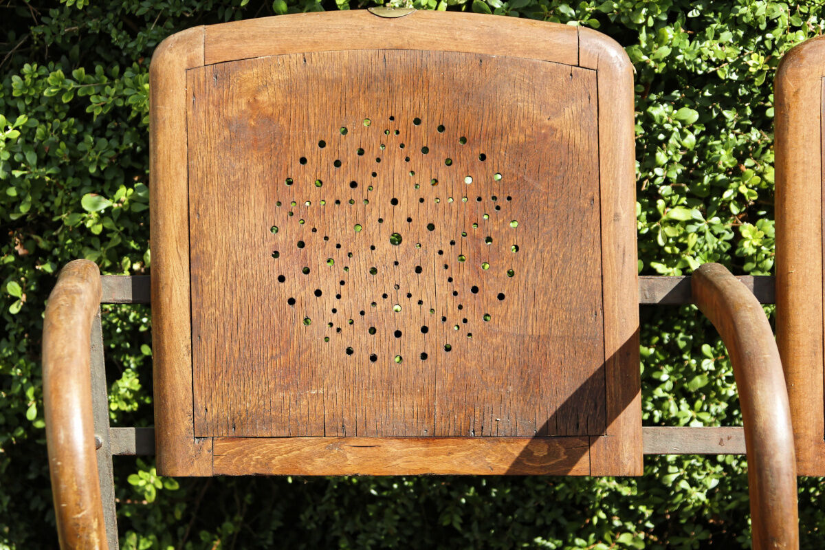 Row of theater folding seats, early twentieth century
