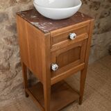 Antique wooden and red marble washstand (Art Deco style)