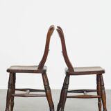 Set of 12 antique English Oxford dining/kitchen chairs