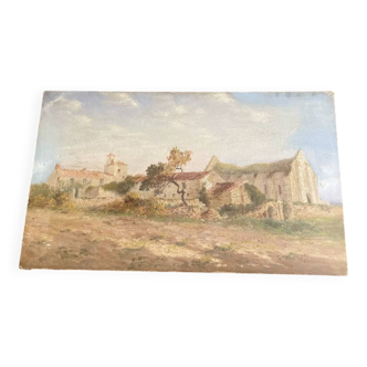 Oil on canvas Vendée landscape