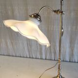 Articulated table lamp in brass and opaline - mid 20th century.