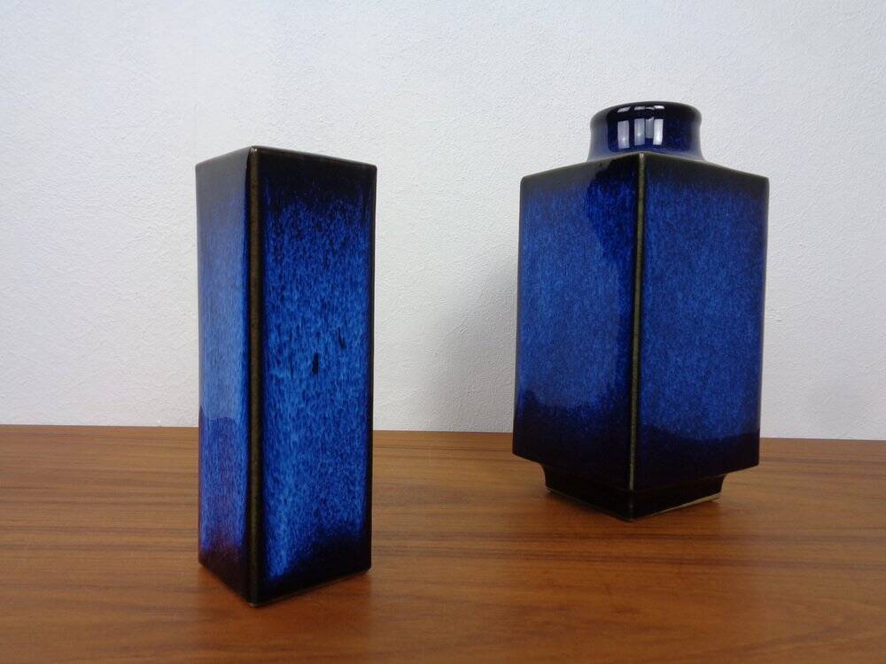 Blue Japanese ceramic vases, 1960s, set of 2