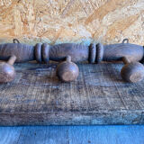 Vintage Wall Coat Rack x3 Wooden 1960s #D885