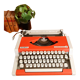 Portable typewriter " Olympia traveller de luxe " , red , in working order