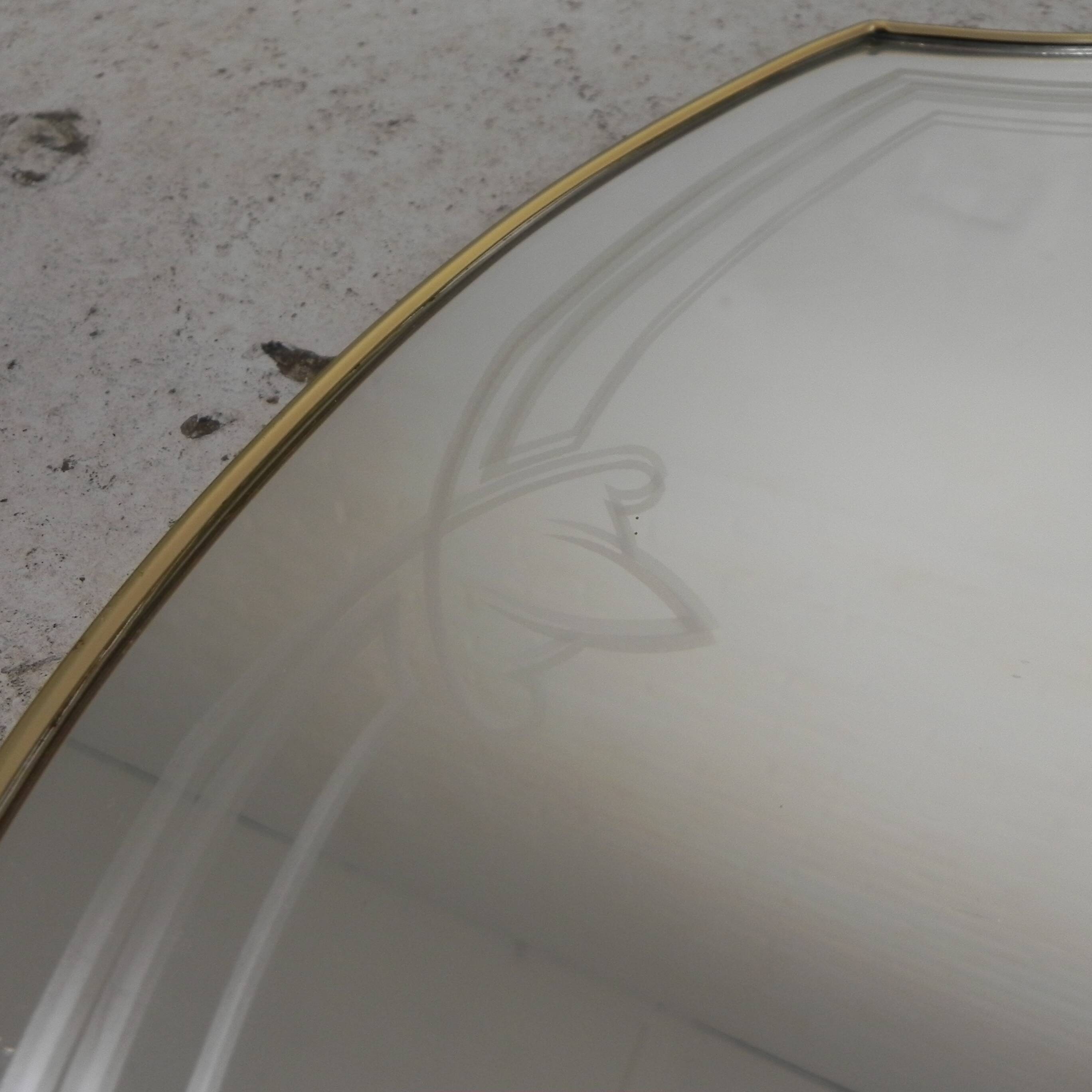 Vintage mirror with gold rim, 1960s