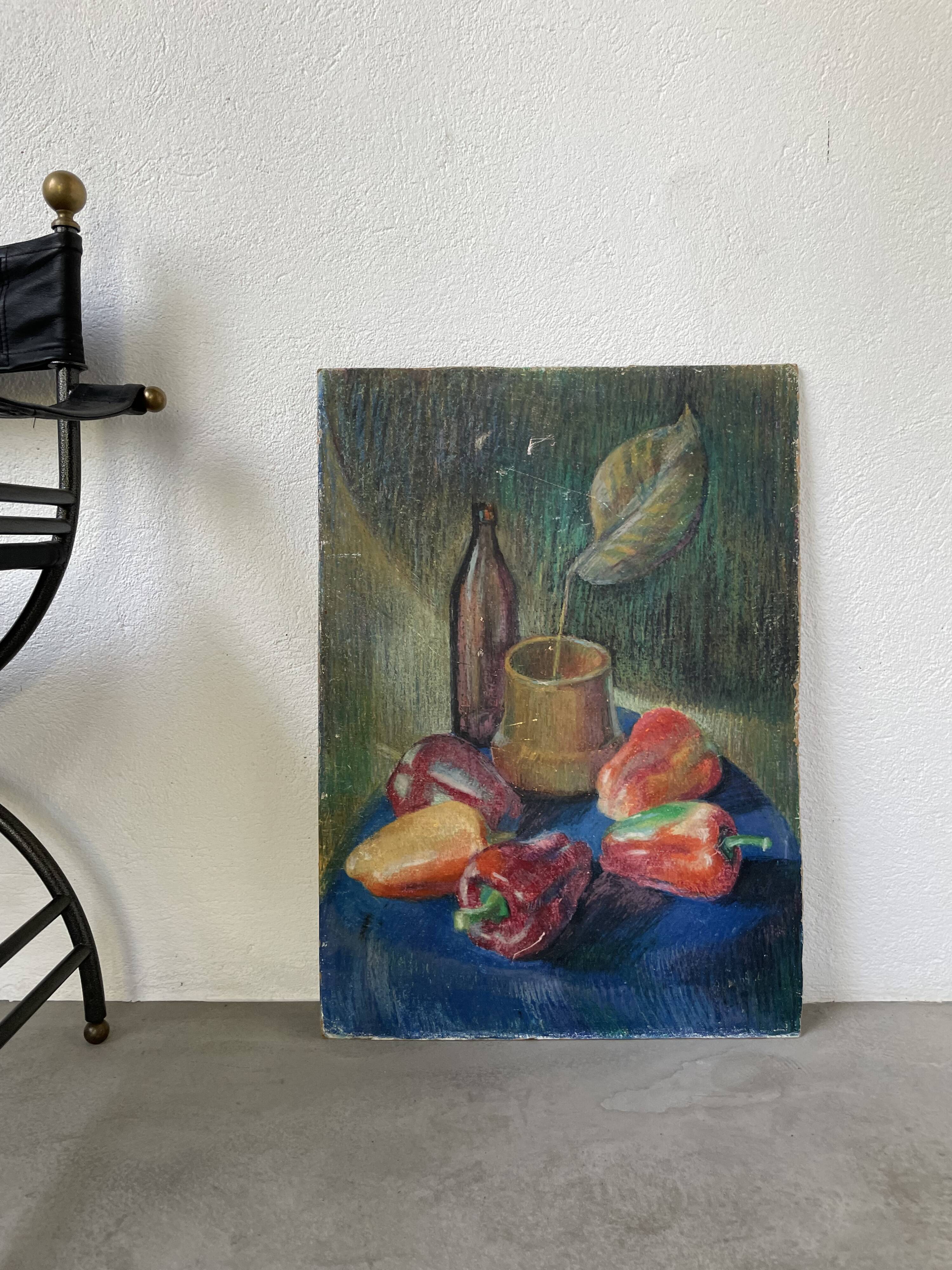 Oil pastel still life 1970