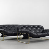 Scandinavian leather sofa by John-Bertil Häggström for Swed-Form, 1970s