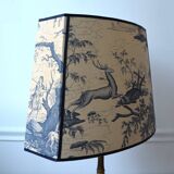 Lampshade in toile de Jouy fabric, Greek goddess Diana the huntress.