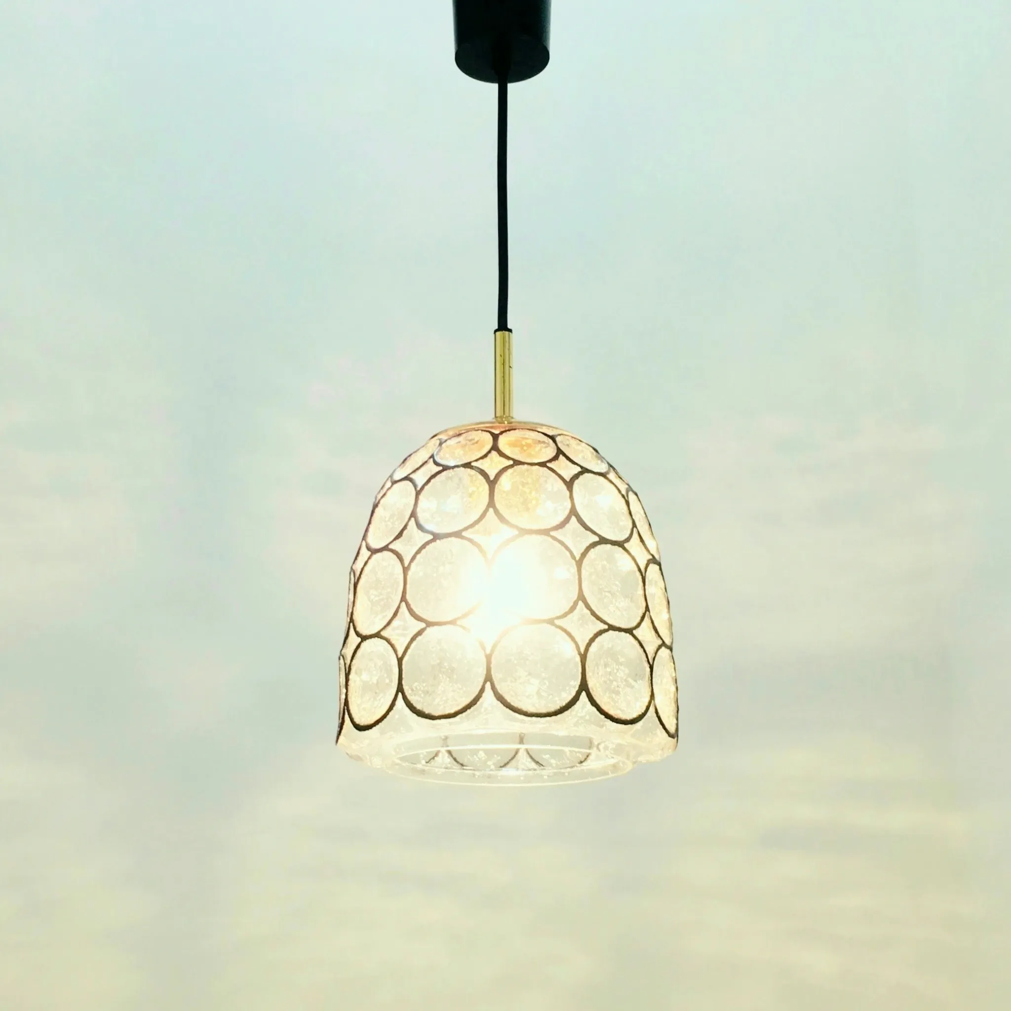 Mid-Century Modern Glass Ceiling/Pendant Light from Limburg, Germany, 1960s