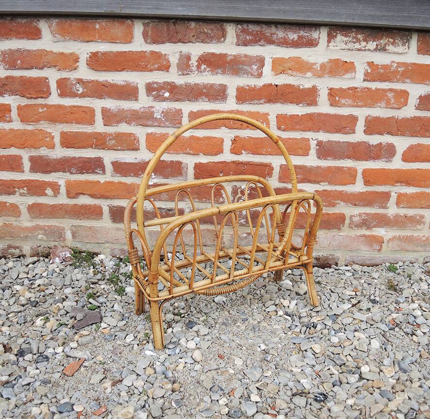 Antique bamboo magazine rack