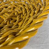 Ocher-colored ceramic basket