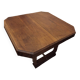 Beautiful square dining table in solid walnut, Art Deco style / 1930s.