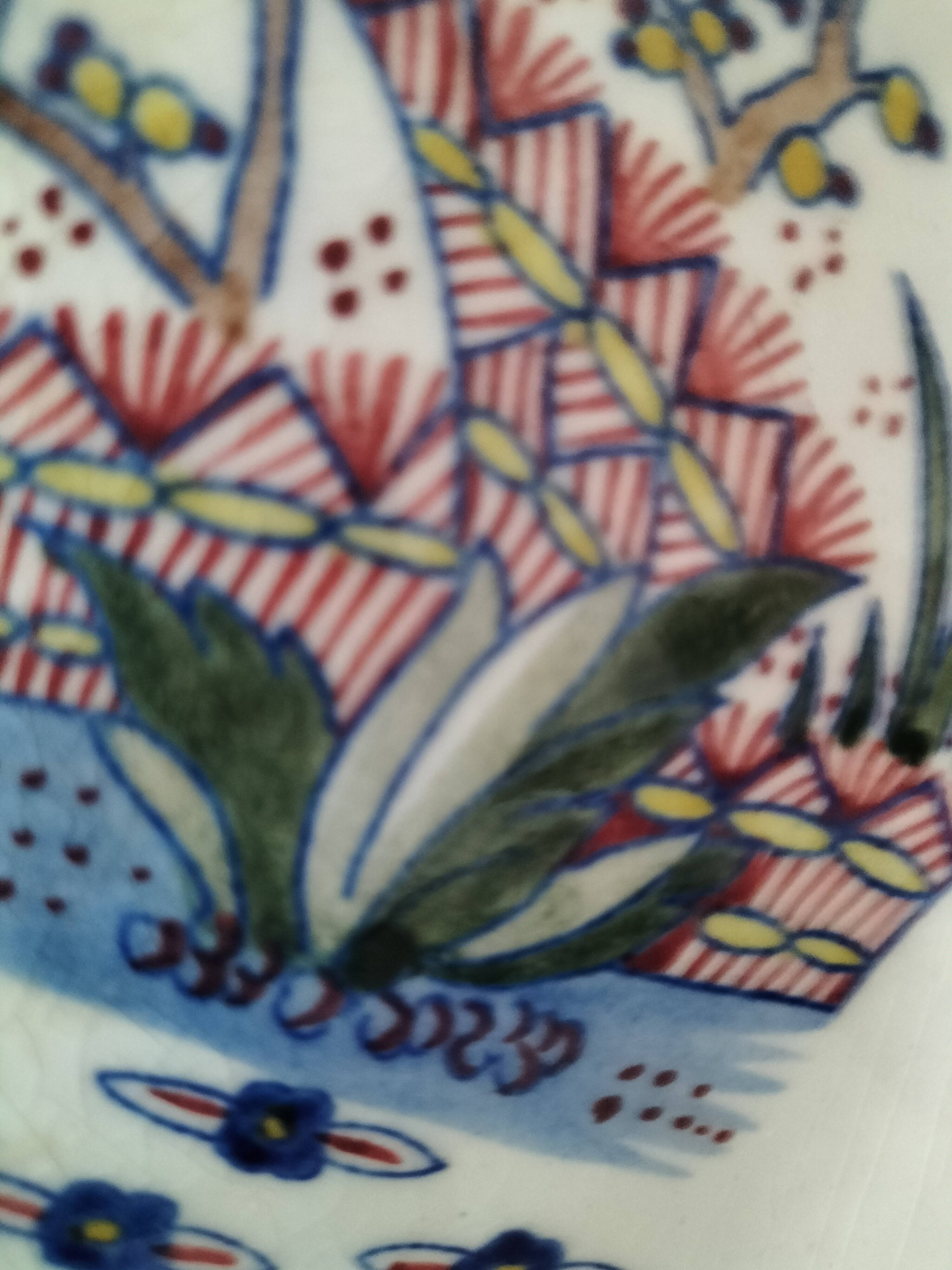 Desvres faience plate – Decoration on both sides – Circa 1890-1910