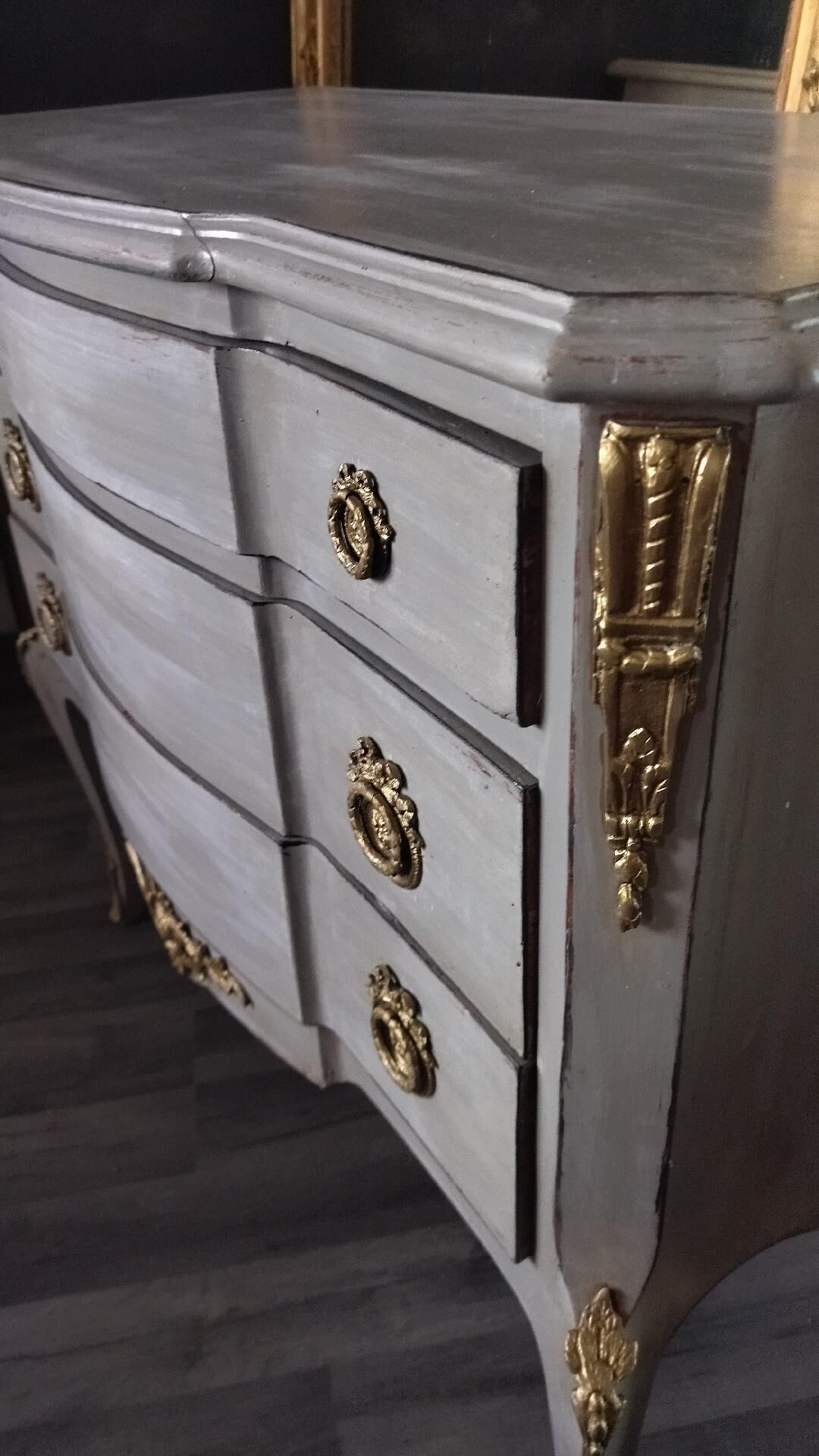 Louis Philippe style patinated chest of drawers
