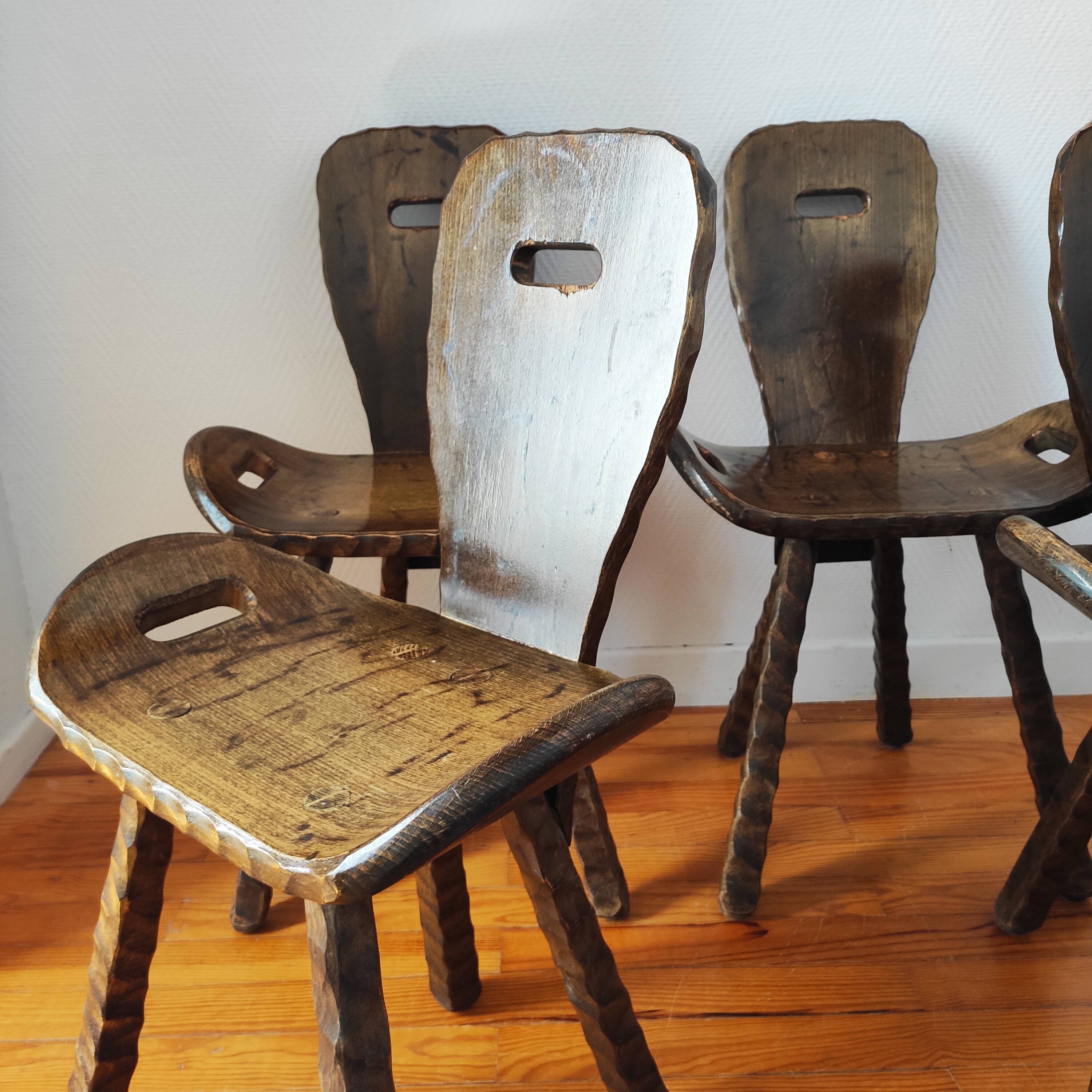 French brutalist vintage chairs from the 60s-70s.