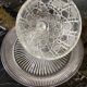 Bell with its vintage glass plate dimension: height -13cm- diameter plate -22.5cm-