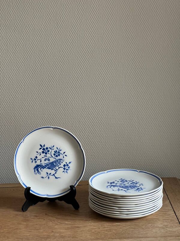 12 assiettes à dessert Moulin des Loups