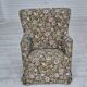 1970s, Danish armchair, reupholstered, flowers furniture fabric.