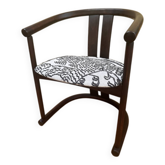 Chinese style chair, renovated & upholstered with Tigermountain by Dedar