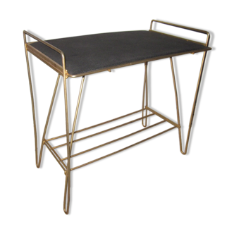 table vintage en metal doré
